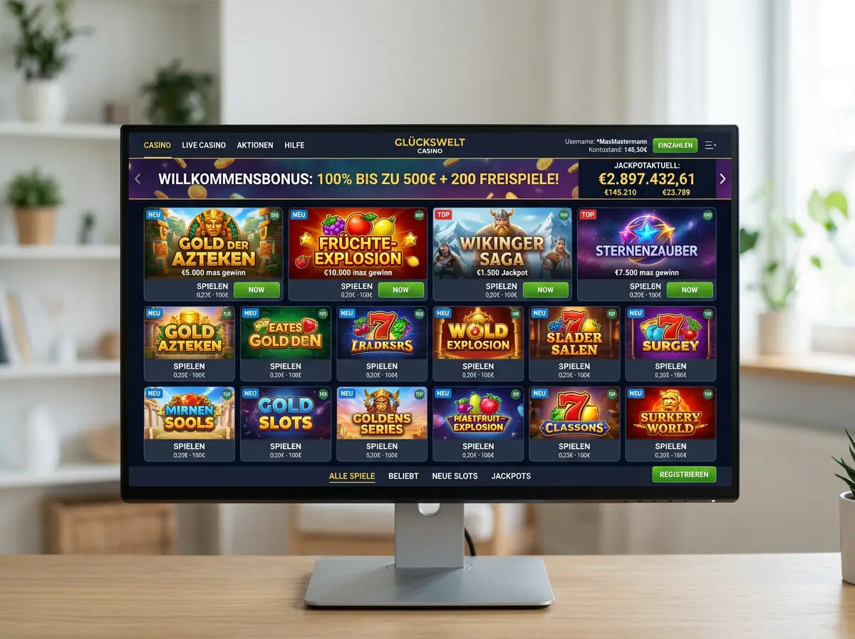 Spieleauswahl bei Asino